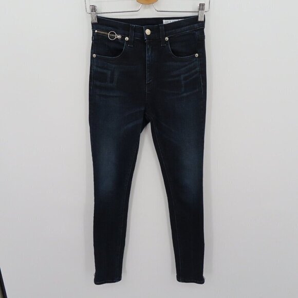 Rag & Bone Womens 26 O Ring Dive Capri High Rise Crop Black Brook Denim Jeans - Picture 11 of 12